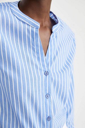 Рубашка Slim Fit с завязками на рукавах и детальным рисунком