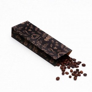 Пакет бумажный фасовочный "Coffe and Tea", чёрный, 5,5 х 3 х 17 см