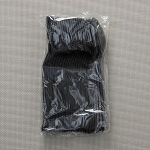 Ложка одноразовая «Премиум», 18 см, цвет чёрный