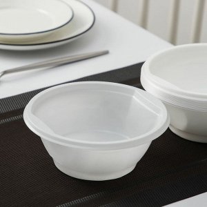 Набор одноразовых тарелок для супа, 600 мл, 12 шт, цвет белый