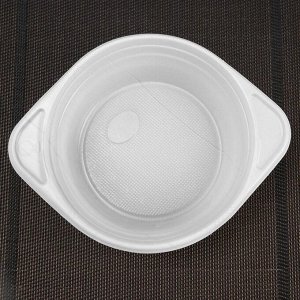 Тарелка одноразовая суповая, 500 мл, цвет белый