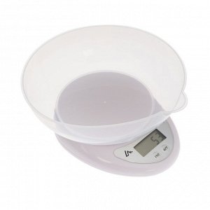 Весы кухонные Luazon LVK-706, электронные, с чашей, до 5 кг, белые