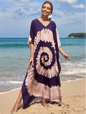 Пляжное платье  фиолетовый вихрь