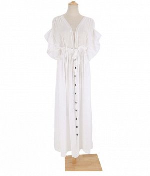Пляжное платье из бамбукового хлопка, белый