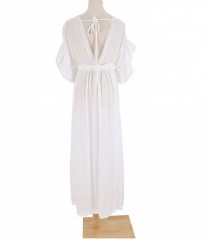 Пляжное платье из бамбукового хлопка, белый