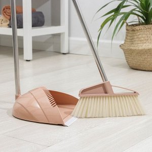 Комплект для уборки: щётка 23*88 см, совок 26*26*73 см, цвет МИКС