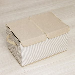 Короб для хранения «Полосы», 44,5x30x24,5 см, цвет коричневый