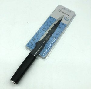 Нож 12 см Нож Материал: ручка-пластик, лезвие-нержавеющая сталь Размер: длина лезвия 12 см У