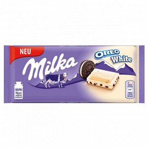 Европейские сладости Белый шоколад Милка  Milka Oreo White с кусочками  печенья Орео 100 гр