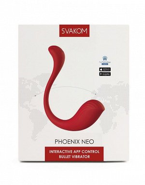 Красный интерактивный вибромассажер Phoenix Neo