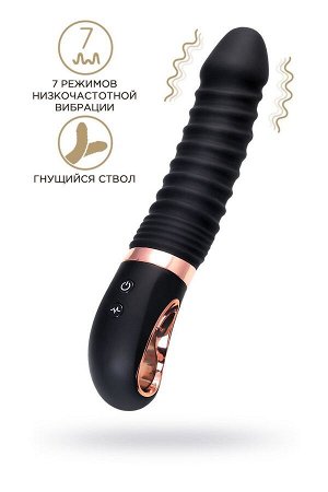 Черный вибратор Waname D-Splash Hurricane с ребрышками - 22,5 см.