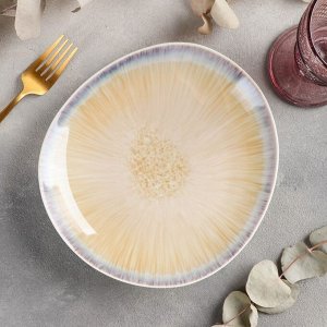 Тарелка десертная «Гравитация», 22?20,5 см, цвет бежевый