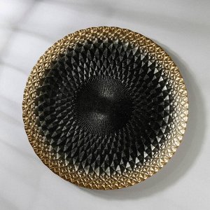 Тарелка «Барокко блэк», d=28 см, цвет чёрный с золотом
