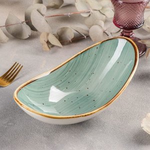 Салатник керамический «Сапфир», 25x13x8 см, цвет серо-зелёный