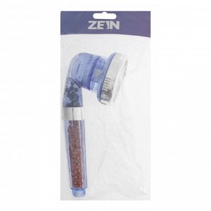 Душевая лейка ZEIN Z0112, пластик/нержавейка, 3 режима, микроскопические точки, прозрачная
