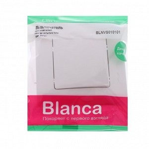Выключатель SE Blanca, 1 клавиша, 10 А, IP20, скрытый монтаж, белый, BLNVS010101