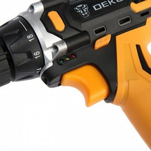 Дрель-шуруповерт DEKO DKCD 12FU-Li, 12 В, 1.5 Ач, Li-lon, 28 Нм, 350/1350 об/мин