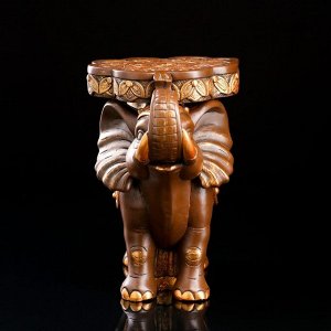 Подставка напольная "Слон" 33 см, коричнево-золотой
