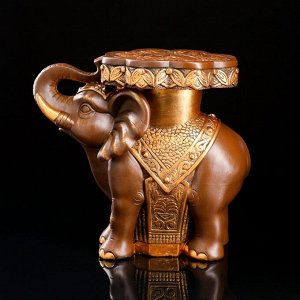 Подставка напольная "Слон" 33 см, коричнево-золотой