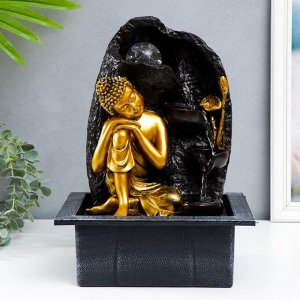 СИМА-ЛЕНД Фонтан настольный от сети &quot;Будда у скалы с фонтаном&quot; золото 35х25х20 см