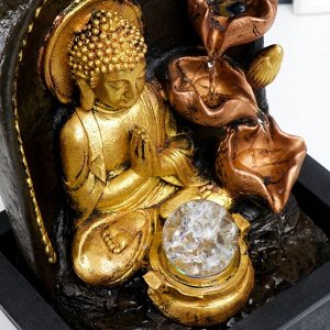 СИМА-ЛЕНД Фонтан настольный от сети &quot;Верховный Будда у фонтана&quot; золото 35х25х20 см