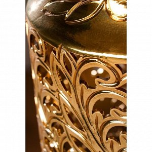 Ваза керамическая "Вентария", напольная, сквозная резка, золотистая, 105 см