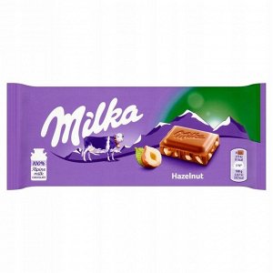 Молочный шоколад Milka Милка с дробленым фундуком 100 г