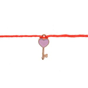KN421 Красная нить Ключ в виде сердца (любовь, счастье)
