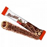 Вафельные трубочки&quot;Biscolata&quot; с мол.шоколадом и ореховой начинкой 28гр
