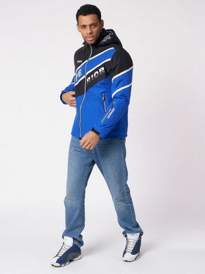 MTFORCE Куртка спортивная мужская с капюшоном синего цвета 3583S