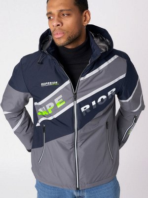 MTFORCE Куртка спортивная мужская с капюшоном серого цвета 3583Sr