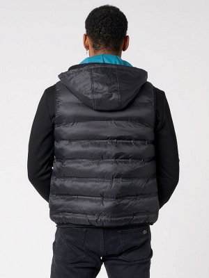 Куртка 2 в 1 мужская толстовка и жилетка черного цвета 70131Ch