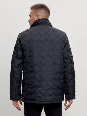 Куртка классическая с мехом мужская темно-синего цвета 2965TS