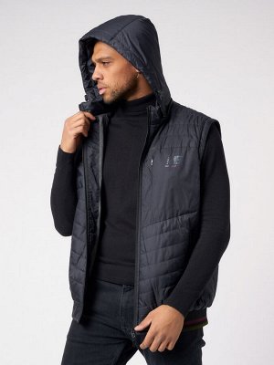 Куртка со съемными рукавами мужская темно-синего цвета 3500TS