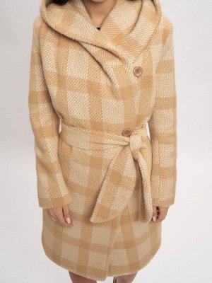 MTFORCE Пальто зимнее женское бежевого цвета 4017B