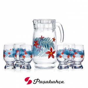 Питьевой набор Pasabahce "Тропик" / Кувшин + 6 стаканов