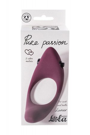 Эрекционное виброкольцо pure passion lunar wine red