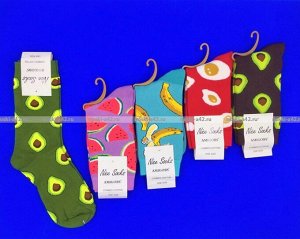 Nice Socks (AMIGOBS) ЦВЕТНЫЕ НОСКИ женские на вешалке арт.1203
