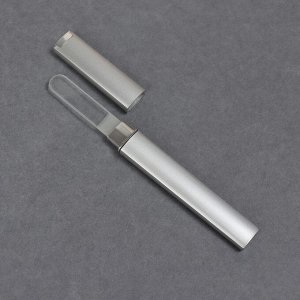 Пилка стеклянная для ногтей, в футляре, 14 см, цвет прозрачный/серебристый