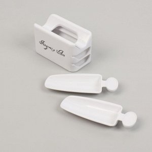 Система для нанесения блёсток на ногти, в картонной коробке, цвет белый