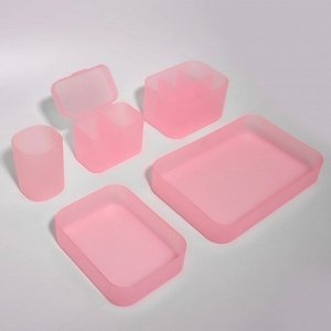 Набор органайзеров для хранения маникюрных принадлежностей, 5 предметов, цвет розовый