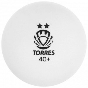 Мяч для настольного тенниса TORRES Club, 2 звезды, 40 мм, 6 шт., цвет белый