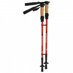 Палки для скандинавской ходьбы, телескопическая, 3 секции, до 135 см, (пара 2 шт), цвета МИКС