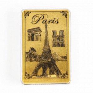 Карты игральные пластиковые Paris, 33 мкр, 54 шт, 8.7 х 5.7 см, золото