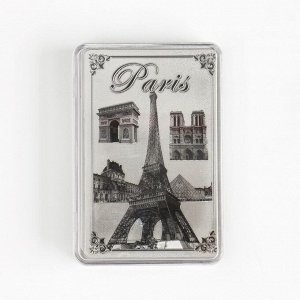 Карты игральные пластиковые Paris, 54 шт, 33 мкм, карта 8.7 х 5.7 см, серебро