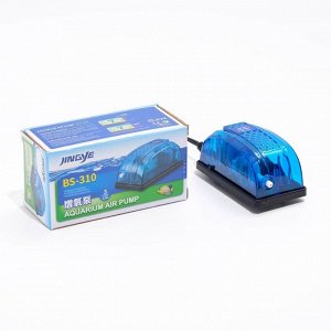 Компрессор для аквариума JINGYE BS-310, прозрачный корпус, 3 л/мин, 2,5 Вт