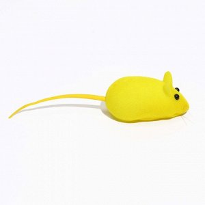Мышь бархатная, 6 см, жёлтая