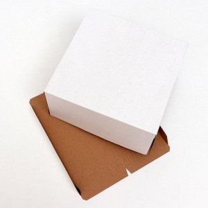 Кондитерская упаковка, короб белый, 28 х 28 х 14 см