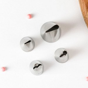 Набор насадок кондитерских «Руфи», 4 шт. (1.8?3.5 см, 2.5?3.8 см)