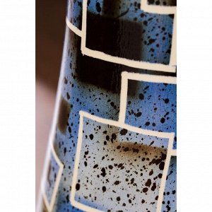 Ваза керамическая "Нора", напольная, геометрия, синяя, 69 см, авторская работа